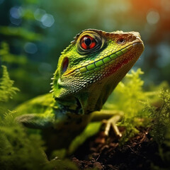 Fototapeta premium Lizard, Wildlife Photography, Generative AI