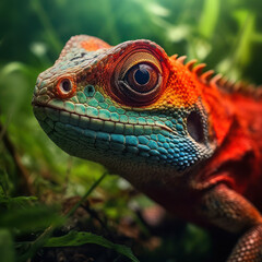 Fototapeta premium Lizard, Wildlife Photography, Generative AI