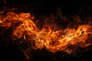 Fototapeta na wymiar fire and spark on black background