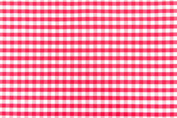 The texture of linen fabric in a large cell of red and white. Scottish tailoring material....