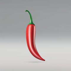 3d realistic Red hot natural chili pepper, isolated image