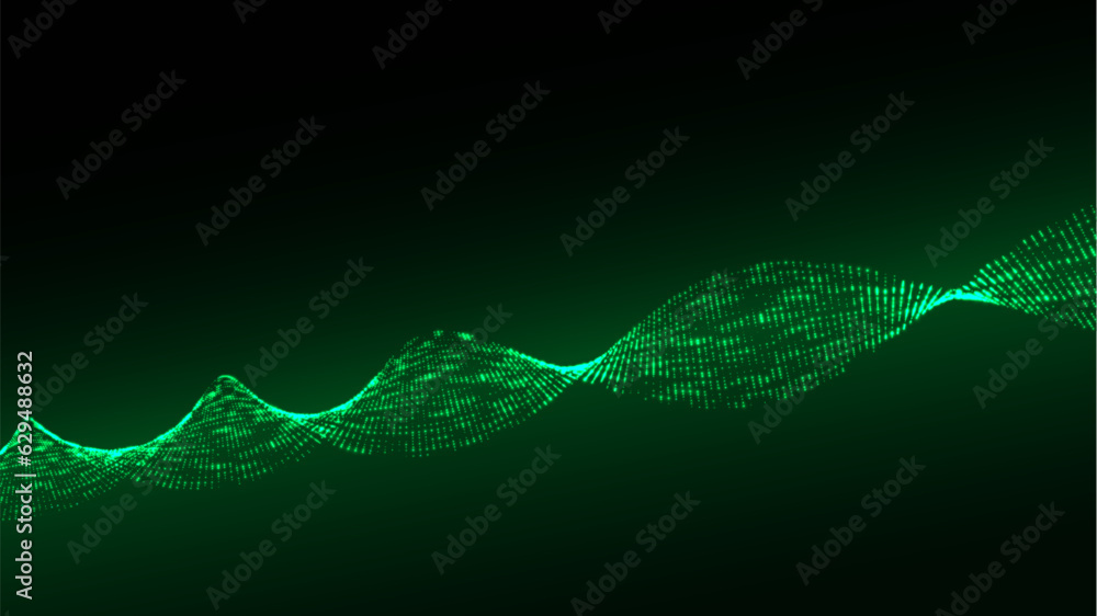 Poster vector molecular background with dna. network concept. music sound wave. big data visualization. abs
