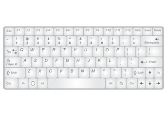 Computer keyboard isolated on a white background. Vector illustration.