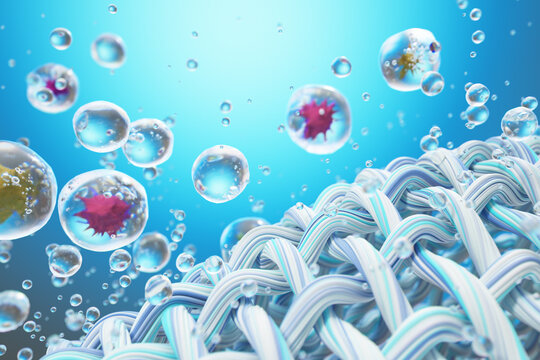 Close-up of fabric interlaced fiber with water drop.