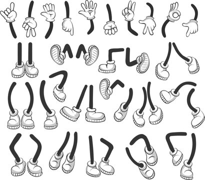 Cartoon hands and legs set