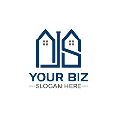 AJS initial real estate logo template
