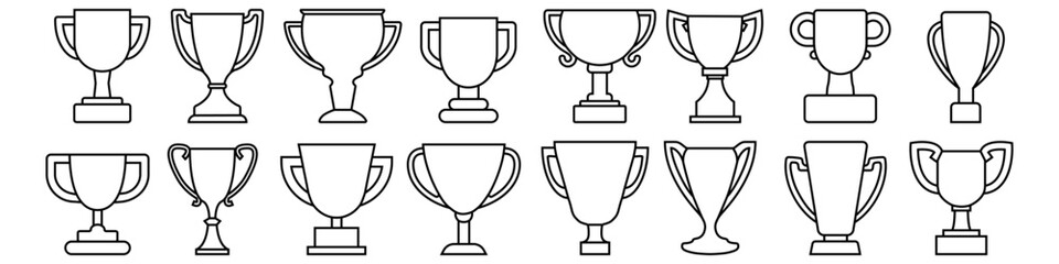 Trophy icon vector set. champions cup illustration sign collection. Wenner symbol. Win logo.