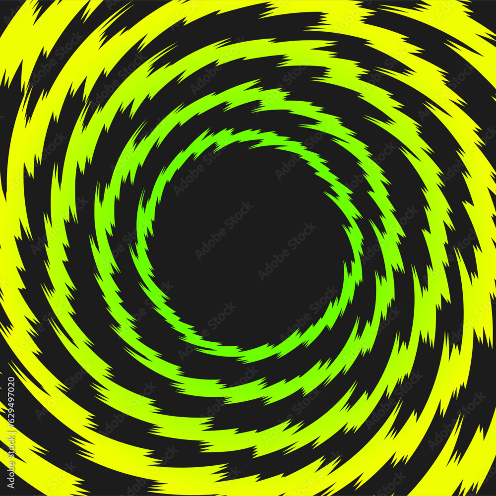 Poster simple background with gradient spiral spikes pattern and with some copy space area