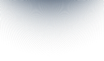 Grey dots in 3D perspective vector abstract background, dotted pattern cool design, wave stream of science technology or business blank template for ads.