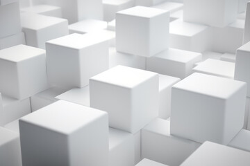 Abstract background, white smooth cubes. Background for the site. AI generative.