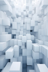 Abstract vertical background, white cubes. Background for the site. AI generative.