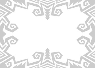 Minimalist background with abstract geometric and curly lines and with some copy space area. Simple Aztec ornament