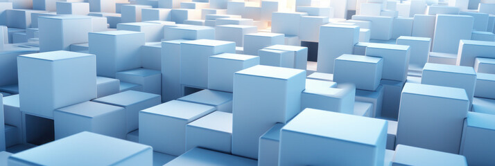 Banner. Abstract background, smooth white cubes. Background for the site. AI generative.