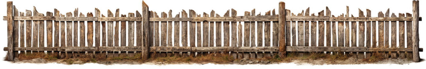 Isolated Old wooden fence - Powered by Adobe