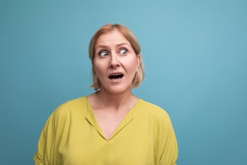 portrait of emotional middle aged woman with bob hairstyle