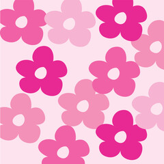 Abstract background with pink painted flowers for the doll.