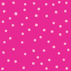 Bright pink background with white dots, cute puppet pattern