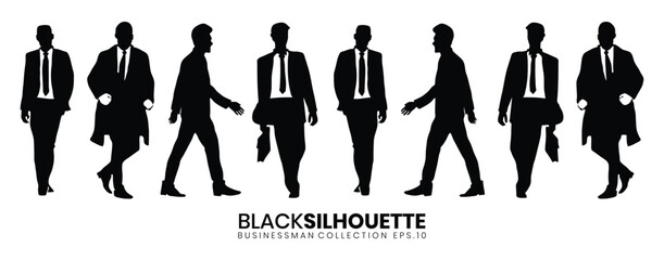 Businessman walking. silhouette collection

