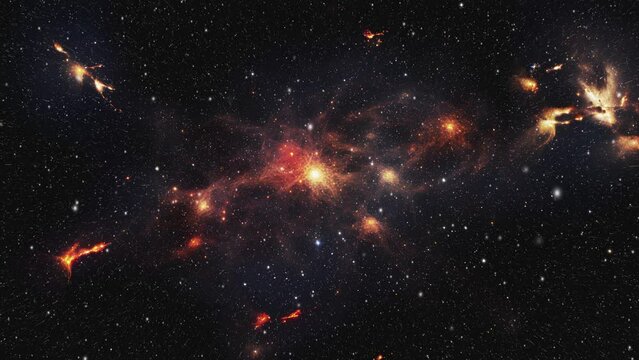Space background of flight to the center of the galaxy.