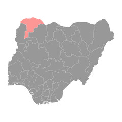 Sokoto state map, administrative division of the country of Nigeria. Vector illustration.