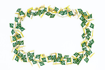 14 August 23 March Pakistan Independence day flag badges with copy space