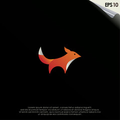 Fox Logo Design With Gradient Color. Fox Logo Template. Modern Design. Flat Logo. Vector Illustration