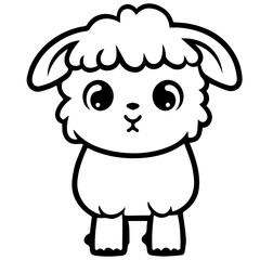 Coloring page outline of cartoon lamb