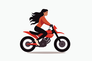 Plakat woman on bike vector flat minimalistic isolated illustration
