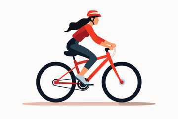 Fototapeta na wymiar woman on bike vector flat minimalistic isolated illustration