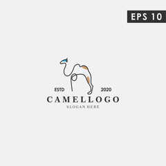 Camel Modern Logogram Design Vector Template With Flat Style