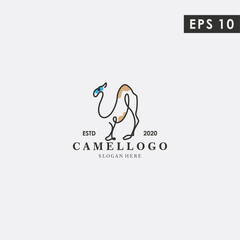 Fototapeta premium Camel Modern Logogram Design Vector Template With Flat Style