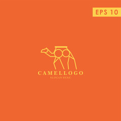 Line Of Camel Modern Logo Design Vector Template With Flat Style