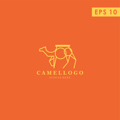 Line Of Camel Modern Logo Design Vector Template With Flat Style