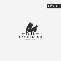 Mosque Of Camel Modern Logo Design Vector Template With Flat Style