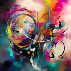 An abstract depiction of a symphony with colors flowing No 2