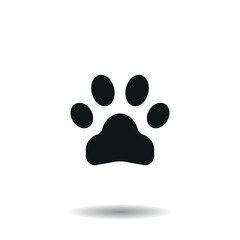 Paw icon vector illustration. Footprint on isolated background. Foot sign concept.