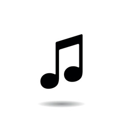 Music note icon vector illustration. Quaver on isolated background. Sound sign concept.