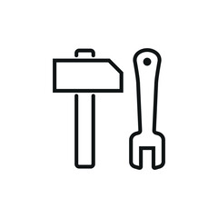 Repair icon vector illustration. Spanner, hammer on isolated background. Service sign concept.