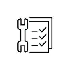 Checklist icon vector illustration. Spanner on isolated background. Repair sign concept.