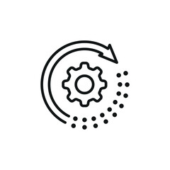 Workflow icon vector illustration. Gear on isolated background. Arrow sign concept.