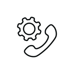 Phone with gear icon vector illustration. Mobile on isolated background. Setting sign concept.