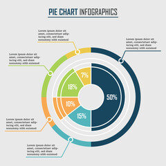 Pie chart icon vector illustration. Diagram on isolated background. Infographic sign concept.