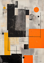 Abstract composition of geometric shapes. Generative AI.
