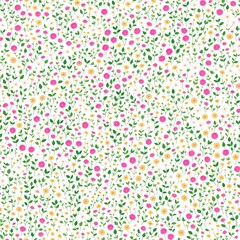 Colored seamless pattern of flowers. AI generated.