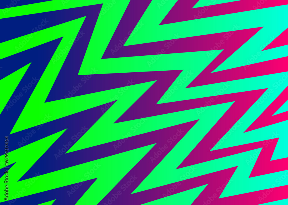 Poster abstract background with gradient color zigzag line pattern
