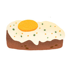 Korean Street Food Gyeran-ppang Egg Bread Decoration Hand Drawn Illustration Doodles