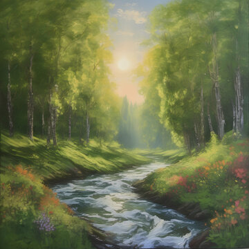 The river in the forest.