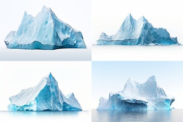 iceberg set isolated on white background.