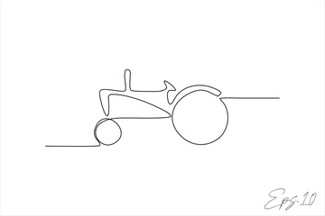 tractor continuous line vector illustration