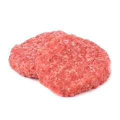 raw minced meat on a white background